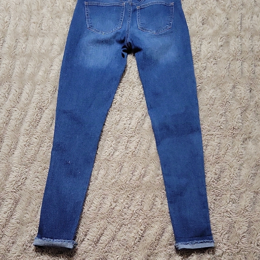 🌞Celebrity Pink Women's Distressed Blue Skinny Capris Size 1/25 - Picture 5 of 9